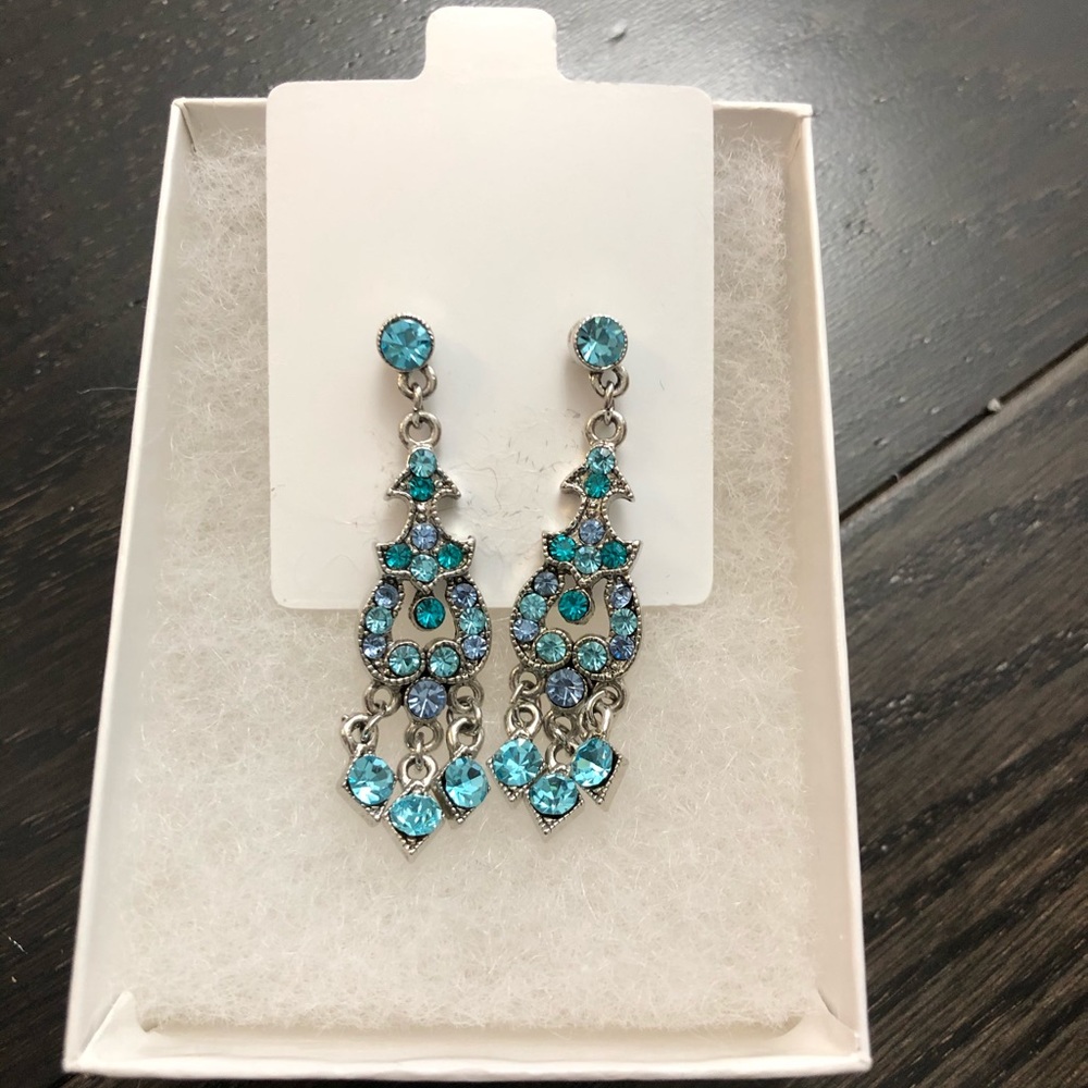Turquoise and Blue Studded Earrings